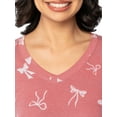 thumbnail image 4 of Fruit of the Loom Women's Soft & Breathable V-Neck Short Sleeve Top & Pajama Pant Set, Sizes S-4X, 4 of 10
