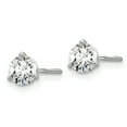 thumbnail image 2 of 14k White Gold 2/3 carat total weight Round Certified VS/SI D E F Lab Grown Diamond Screw Back 3 Prong Stud Post Earrings 14k White Gold Earrings, 2 of 2