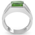 thumbnail image 5 of Men's Peridot Diamond Channel Ring In Solid 14k White Gold, 5 of 6