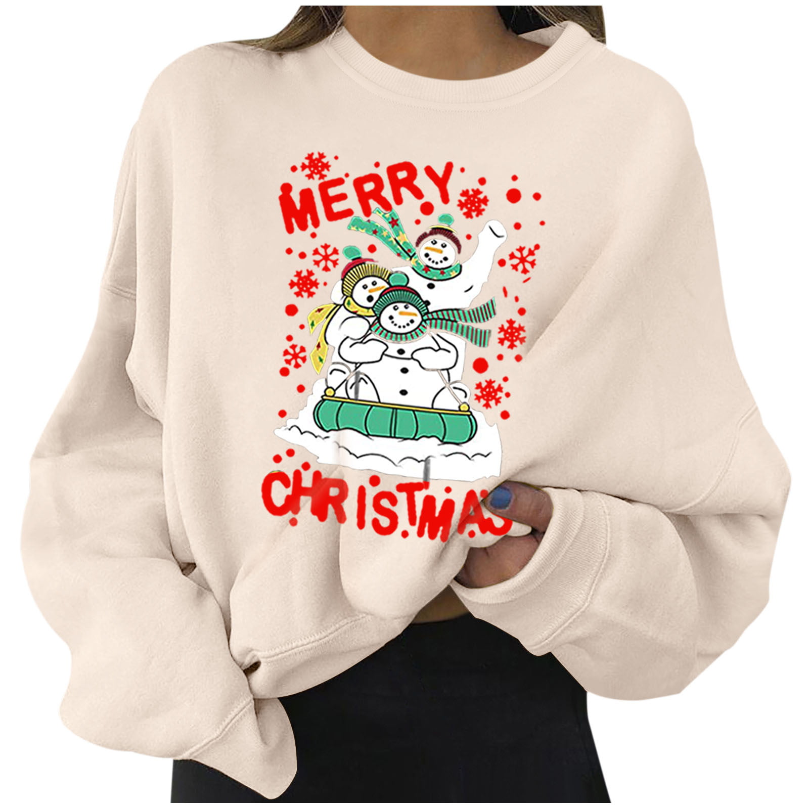 2018 New!!Pullover Tops Blouse Shirt,Women Ladies Christmas Print Long Sleeve Sweatshirt 