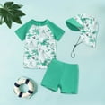 thumbnail image 2 of Zanarzt Baby Toddler Boy Swimsuit Rashguard Set Toddler Swimsuit Toddler Baby Boys Dinosaur Print Swimsuit with Rash Guard Hat Sun Swimsuit Toddler Swimsuit Green,12-18 Months, 2 of 6