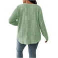 thumbnail image 4 of DAFPZW Women Pullover Tunic Tops Plus Size Casual Knit V Neck Lightweight Long Sleeve Sweaters, 4 of 7