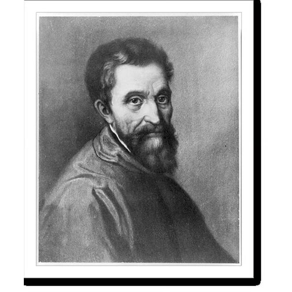 Historic Print, [Michelangelo Buonarroti, 1475-1564, bust portrait, facing right], 16" x 20"