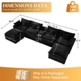 thumbnail image 2 of Aukfa 145" U Shaped Cloud Couch Oversized 6 Seat Sectional Sofa with USB&Cupholdes Storage Console for Living Room, Corduroy, Black, 2 of 10