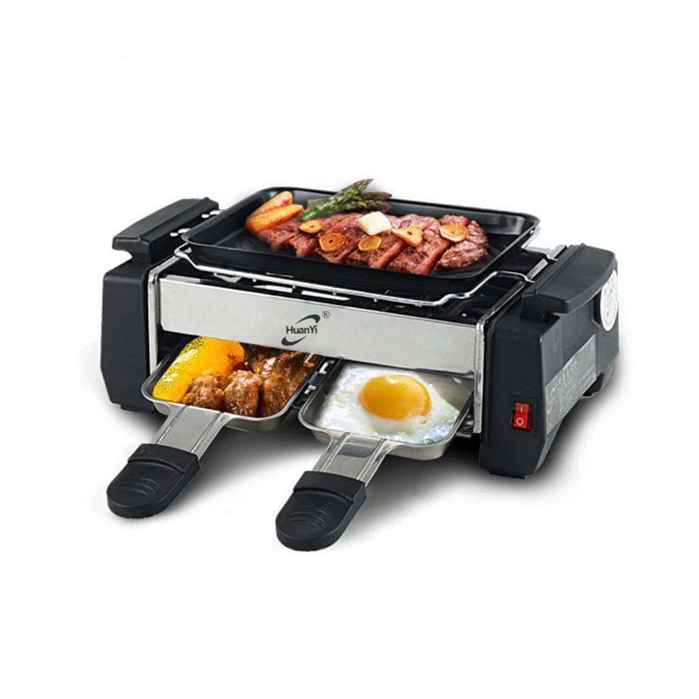 ketting Bedrijfsomschrijving bijtend NEW 1000W High Power Non-stick Family Barbecue Electric Raclette Grill  Smokeless Grill Raclette Pan Electric Griddle silver & black - Walmart.com
