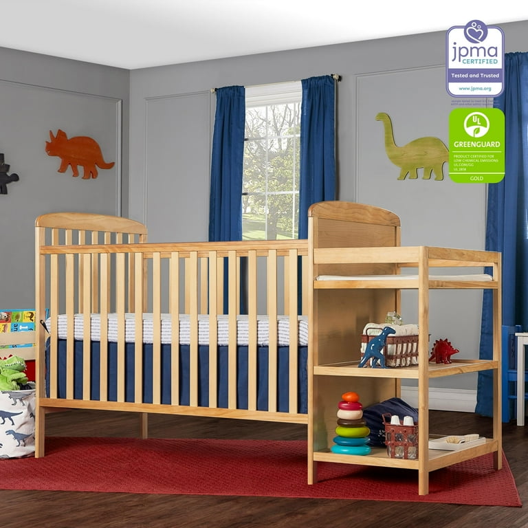 Dream On Me Anna 3 in 1 Full Size Crib and Changing Table Combo in Natural