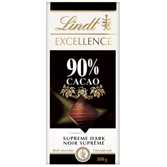 Lindt EXCELLENCE 90% Cacao Dark Chocolate Bar, 100 Grams, 100 g