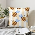 thumbnail image 6 of Xecao A Bee Print Soft Velvet Decorative Throw Pillow Covers, Square Cushion Cases for Bed, Sofa, Living Room, Car, and Indoor Outdoor Use-20"x20", 6 of 8
