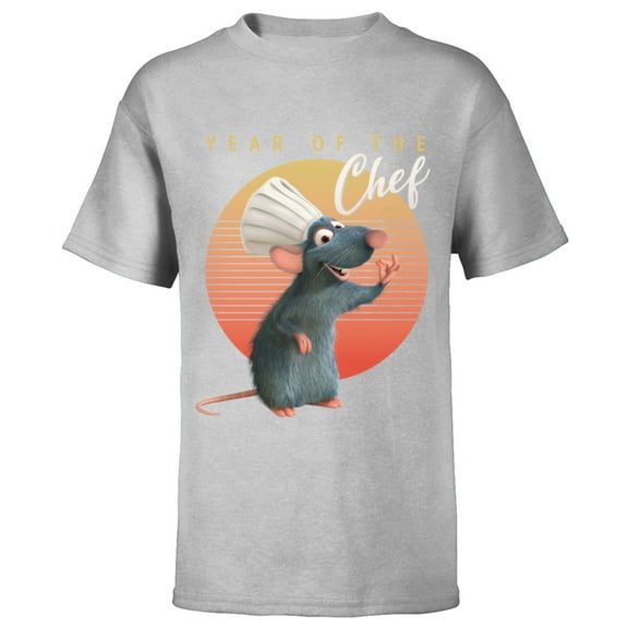 Disney PIXAR Ratatouille Remi Year of the Chef T-Shirt - Short Sleeve T-Shirt for Kids - Customized-Athletic Heather