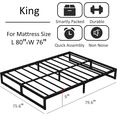 thumbnail image 3 of Lutown-Teen 9 inch King Bed Frame Heavy Duty Metal Platform Beds with Sturdy Steal Slats，No Box Spring Needed,Easy Assembly, Noise Free, Black, 3 of 5