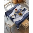 thumbnail image 6 of Navy Blue Table Cloth, Modern Moire Abstract Ripple Geometric Waterproof Tablecloth for Square Tables, Reusable Washable Fabric Table Cover for Restaurant Kitchen Dining Tables 60"x60", 6 of 6