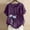 Purple, variant on Women Plus Size T-Shirt Blouse Sawvnm Women's Summer Casual Round Neck Short Sleeve Printing Loose Shirt Tops for Women Navy L