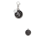 thumbnail image 2 of Delight Jewelry Silvertone Medical Caduceus Seal - Rx - Silvertone Clip on Charm with Clear Crystal Drop, 2 of 4