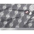 thumbnail image 2 of Soimoi Poly Georgette Fabric Leaves & Floral Block Print Sewing Fabric Yard 42 Inch Wide, 2 of 3