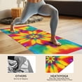 thumbnail image 4 of Tie Dye Colorful Flower Pattern Hot Yoga Mat Towel Non Slip for Hot Yoga - Quick-Drying Yoga Mat Cover with 4 Corner Pockets with Travel Bag - Hot Yoga Towel Non Slip 70"x26", 4 of 6