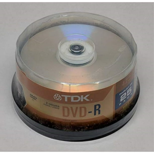 Tdk Systems 25pk Dvd R 4 7gb 8x Spindle Dvd R47dbcb25 Walmart Com Walmart Com
