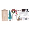thumbnail image 1 of 1:12 1:6 Christmas Dollhouse Door Set DIY Miniature Exquisite Simulation Basswood Resin Dollhouse Furniture, 1 of 1