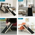 thumbnail image 5 of Dog Ramp for High Bed - Car Ramp for Dog - Anti-Slip Carpet - 51" Long Adjustable 14"-28" Dog Ramps for Small Dogs Large Dogs - Dog Ramp for Couch, Bed or car, Fold Portable Wooden Pet Ramps, 5 of 16