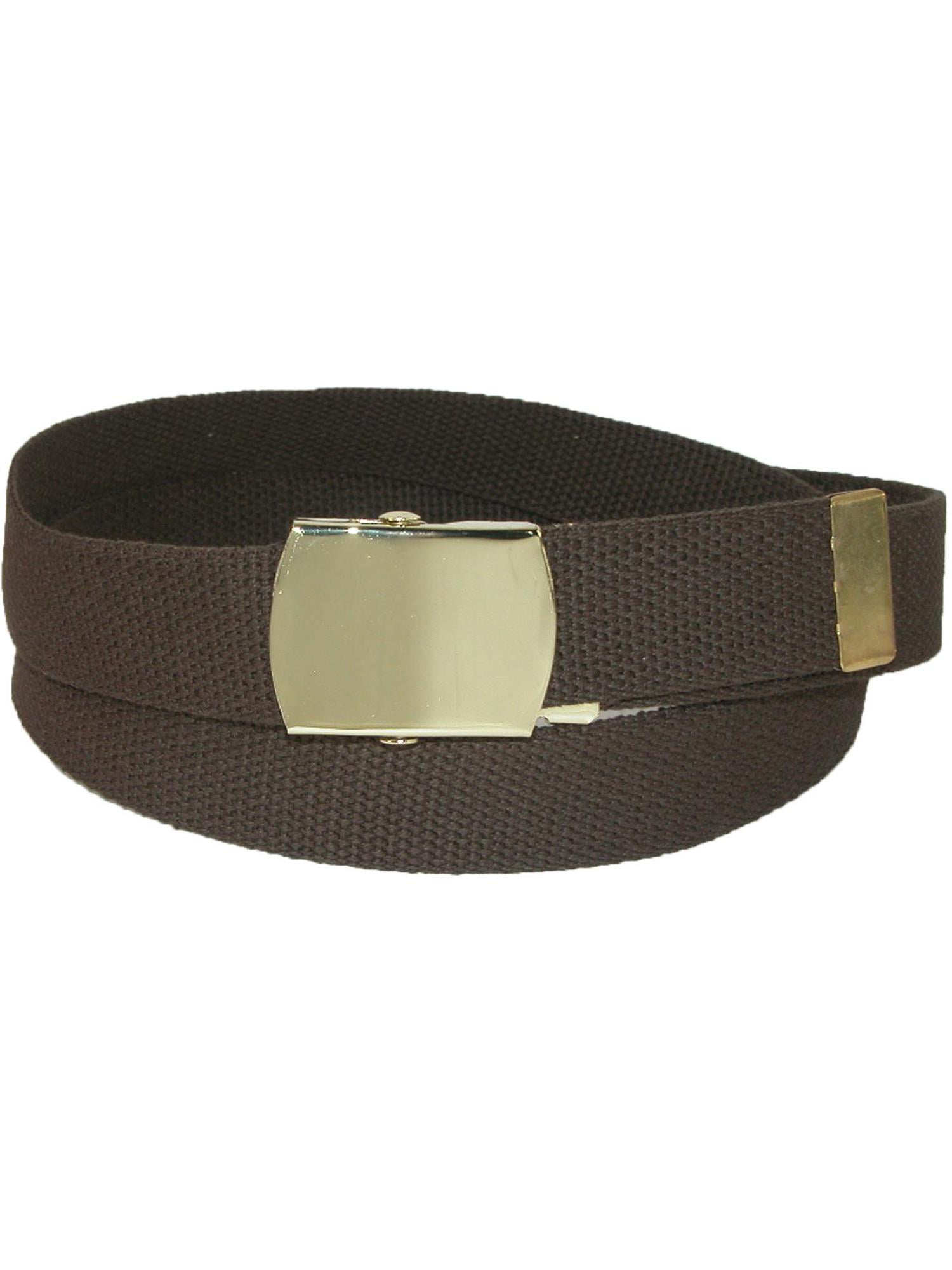 CTM Cotton Adjustable Belt with Brass Buckle (Men Big & Tall)