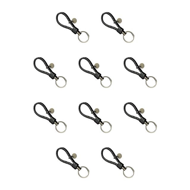 Yuarrent LLavero de mujer, joyería, accesorios interiores, cuerdas tejidas hechas a mano, llavero, colgante para fiesta de coche, colgante para Negro 10Conjunto