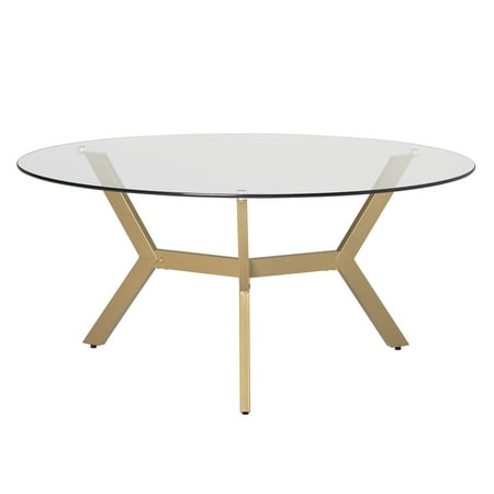 Studio Designs - ArchTech Round Mid-Century Modern Tempered Glass Coffee Table - Clear