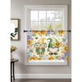 thumbnail image 2 of Sheer Curtains 54 Inch Length, Yellow Sunflowers Semi Sheer Curtains Light Filtering Window Treatment, Spring Gnomes Hydrangea Daisy Plants Privacy Voile Drapes for Living Room Bedroom 52x54 Inch, 2 of 7