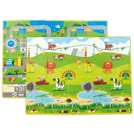 Hape Foldable Play Mat Large Tummy Time Folding Reversible Baby