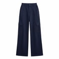 thumbnail image 3 of Zivyakyron Summer Womens Wide Leg Jeans Baggy Full Length High Waisted Denim Cargo Jeans for Women Multi Pocket Going Out Plain Casual Pants, 3 of 5