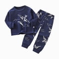 thumbnail image 4 of Gibobby Boy Outfits Fall Winter Printed Cute Printed Long Sleeve Outwear Clothing Sets 1T 2T 3T 4T Toddler Boys Outfit Sets(4-5 Years,Navy), 4 of 6