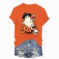 thumbnail image 6 of NOLDARES Halloween Shirts for Women Pumpkin Cat Graphic Tees Fall Crewneck Short Sleeve Costumes Autumn Party Graphic T-Shirt(Orange,S), 6 of 7