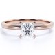 thumbnail image 1 of JeenMata Anillo Solitario de 4 Puntas y Corte Princesa de 3 Quilates, Chapado en Oro Rosa de 18 K sobre Plata, 1 of 5