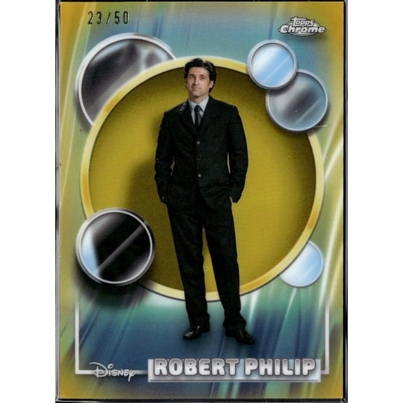 Collectible 2026 Topps Chrome Disney Gold Refractor Patrick Dempsey 23/50 #160 Trading Card