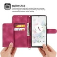thumbnail image 3 of ELEHOLD for Samsung Galaxy S23 Shoulder Crossbody Wallet Case with Card Slots, Floral Embossed PU Leather Wallet Flip Protective Kickstand Wrist Strap Cover, winered, 3 of 7