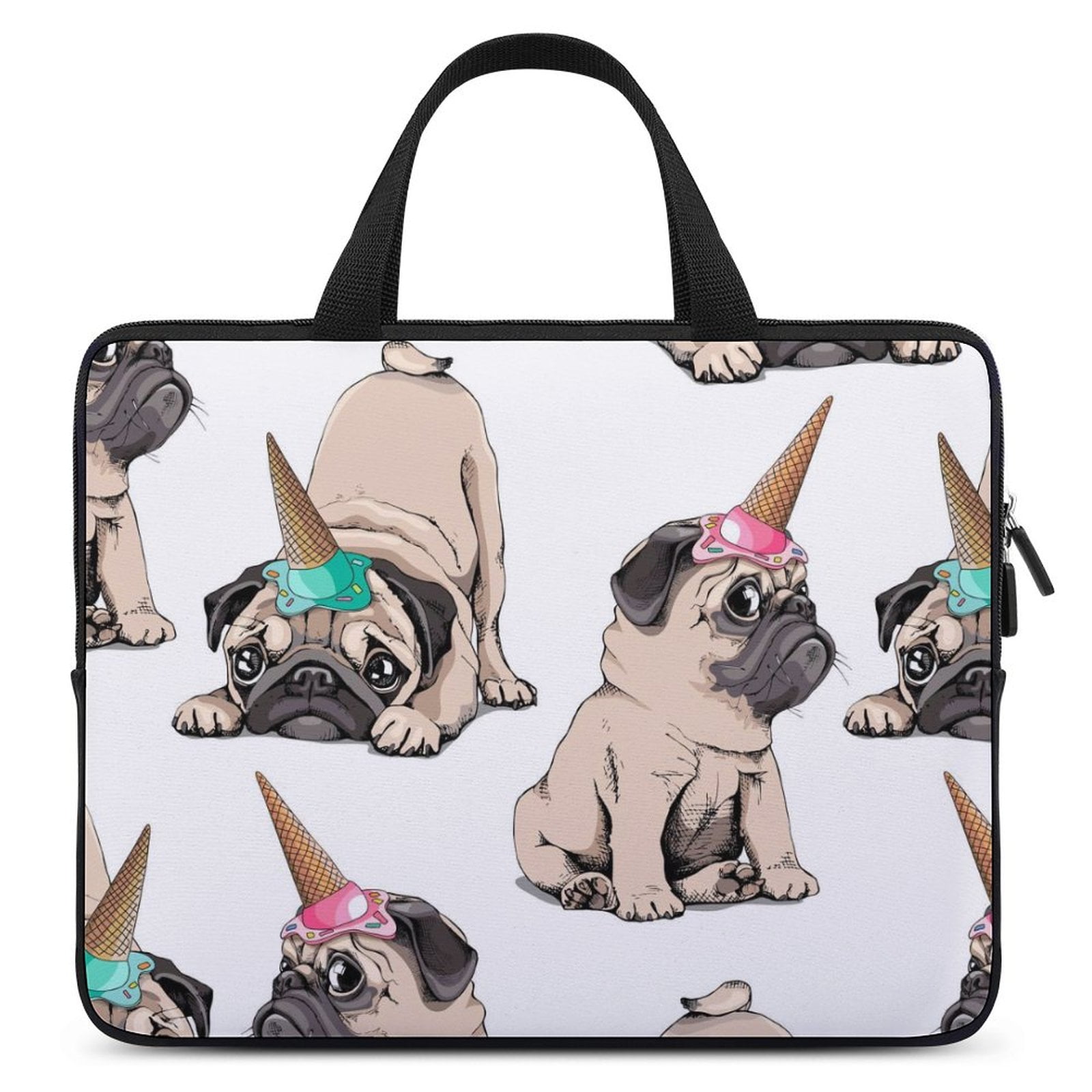 LAKIMCT Adorable Beige Puppies Pugs Laptop Bag Computer Bag Briefcase Messenger Bag Waterproof Laptop Case for Work 12 inch Walmart