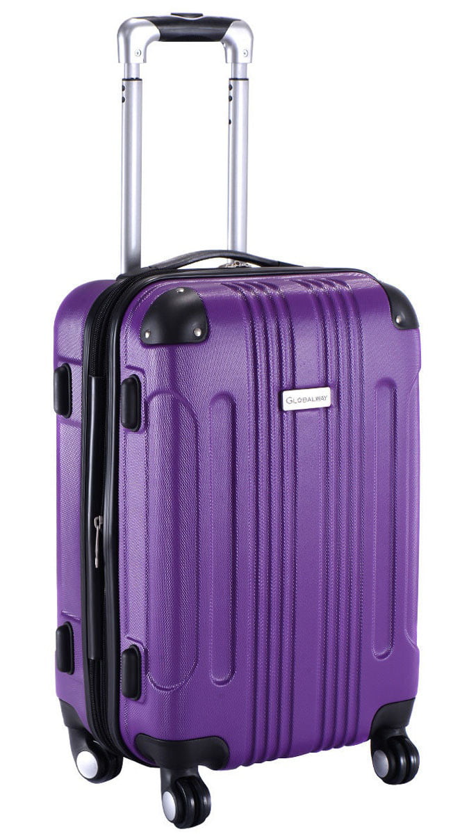 Costway - GLOBALWAY Expandable 20&#39;&#39; ABS Luggage Carry on Travel Bag Trolley Suitcase Purple ...