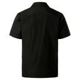 thumbnail image 2 of Camisas Para Hombre Manga Larga Hombres primavera y verano moda y ocio Dongfeng Multi bolsillo botón solapa camiseta manga corta (Black, L), 2 of 7