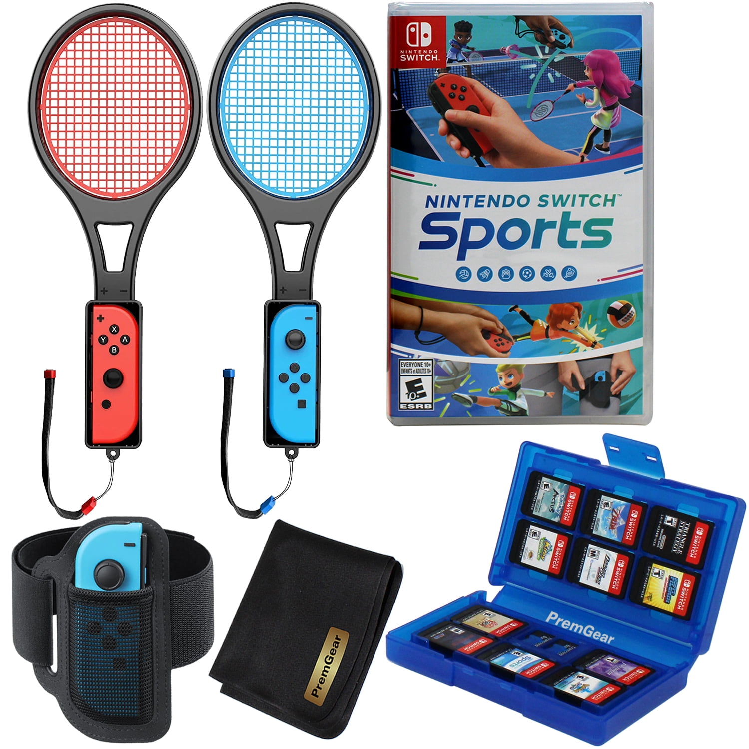 Nintendo Switch Sports Switch with Leg Strap accessory, 2 Tennis