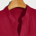 thumbnail image 4 of Mens Hawaiian Shirt Band Collar Short Sleeve Button Down Shirts Summer Beach Shirts Red, 4 of 6
