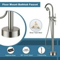 thumbnail image 2 of CASAINC Freestanding Bathtub Faucet with Handheld Shower and Double Handle in Brushed Nickel, 2 of 8