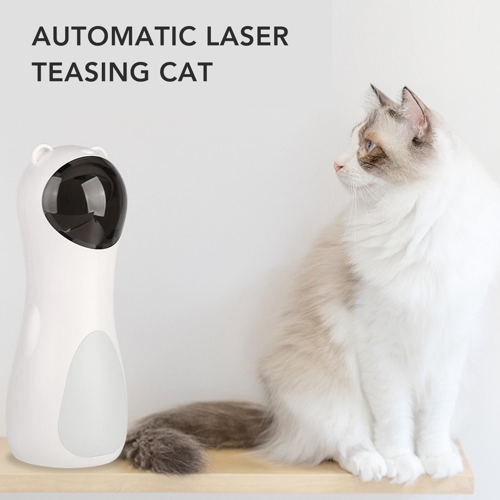 Suodoka Automatic Laser Cat Toy with 5‑Angle Rotation, Dual Power, 15‑Minute Timer, LED & Handheld Mode