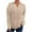 Khaki, variant on Women's Cable Knit Sweater V-Neck Collared Long Sleeve Pullover Top for Fall & Winter Brown L