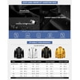 thumbnail image 4 of Men's PU Faux Leather Full-Zip Bomber Jacket Stand Collar Fleece Windproof Lightweight Motorcycle Racing Coat Outwear, 4 of 4