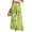 Green, variant on Women's Floral Print Palazzo Pants - High Waist Wide Leg Bohemian Summer Casual Trousers with Elastic Waist ,Blue,L