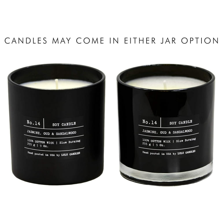  Lulu Candles, Jasmine, Oud & Sandalwood, Luxury Scented Soy  Jar Candle, Hand Poured in The USA