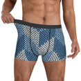 thumbnail image 3 of Mens Underwear Boxer Briefs - Cozy Knitted Blue Chevron Comfort Breathable men's boxer briefs with Flex Waistband, 3 of 7
