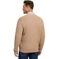 thumbnail image 6 of Kallspin Men?s Wool Blend V-Neck Cable-Knit Cardigans Sweaters (Coffee, 3X-Large), 6 of 9
