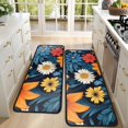 thumbnail image 4 of Kitchen Rugs Sets Of 2,Pioneer Flower Floral Print Pattern Anti Fatigue Kitchen Mat Rugs Non Slip Washable,Decorative Kitchen Floor Mats for Kitchen,Sink,Laundry,17"x47"+17"x47", 4 of 5