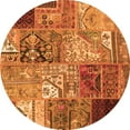 thumbnail image 1 of Ahgly Company Indoor Round Patchwork Orange Transitional Area Rugs, 6' Round, 1 of 1