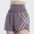 thumbnail image 5 of Women's 2 in 1 Athletic Workout Shorts with Pockets Elastic Waistband High Waisted Gym Yoga Running Shorts with Liner, 5 of 7