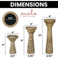 thumbnail image 6 of Mela Artisans Lotus Vine Candle Holders for Pillar Candles Set of 3, Mango Wood Candle Holder Set, Whitewash, 6" x 9" x 12", 6 of 8